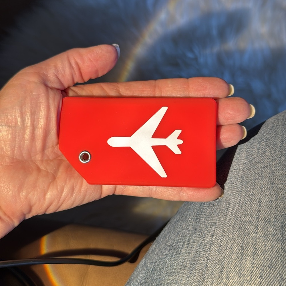 328.  Colorful Airplane Luggage Tags Set of 5 - Picture 6 of 8